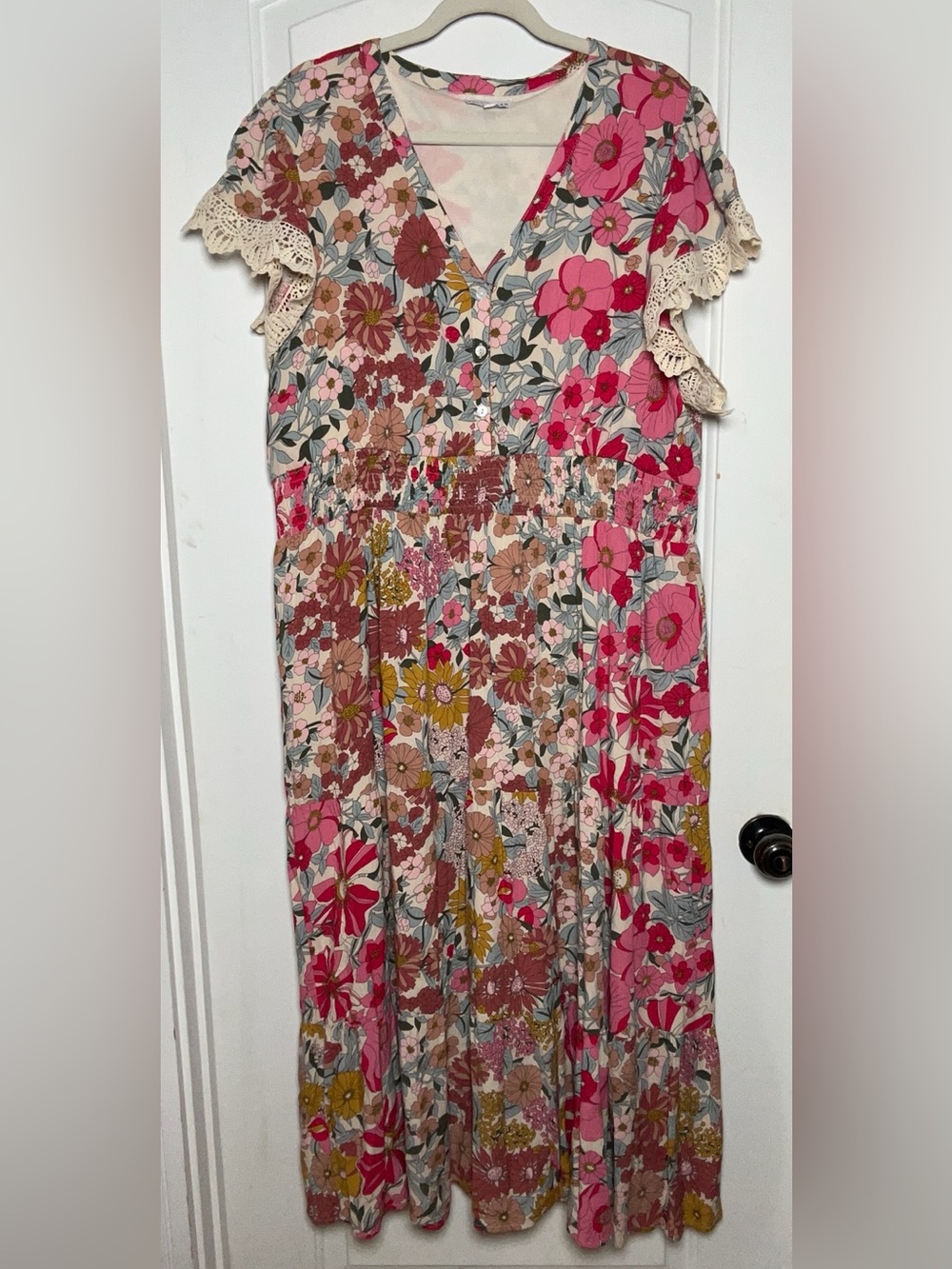 Baltic Born Floral Maxi Dress in Pink Size 3XL Like New